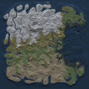 Thumbnail Rust Map: Procedural Map, Size: 6000, Seed: 358833542, 17 Monuments