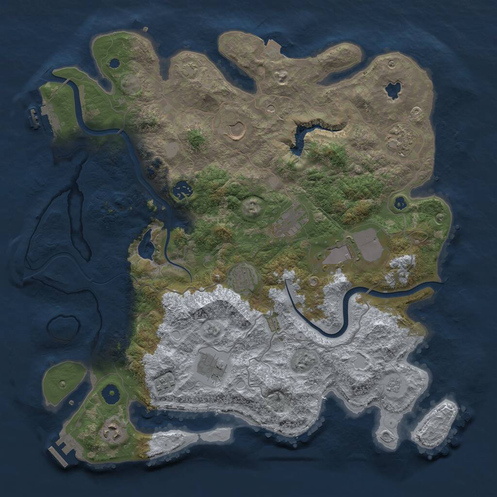 Rust Map: Procedural Map, Size: 4000, Seed: 734432718, 15 Monuments