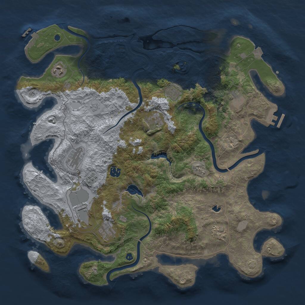 Rust Map: Procedural Map, Size: 4200, Seed: 459996, 16 Monuments