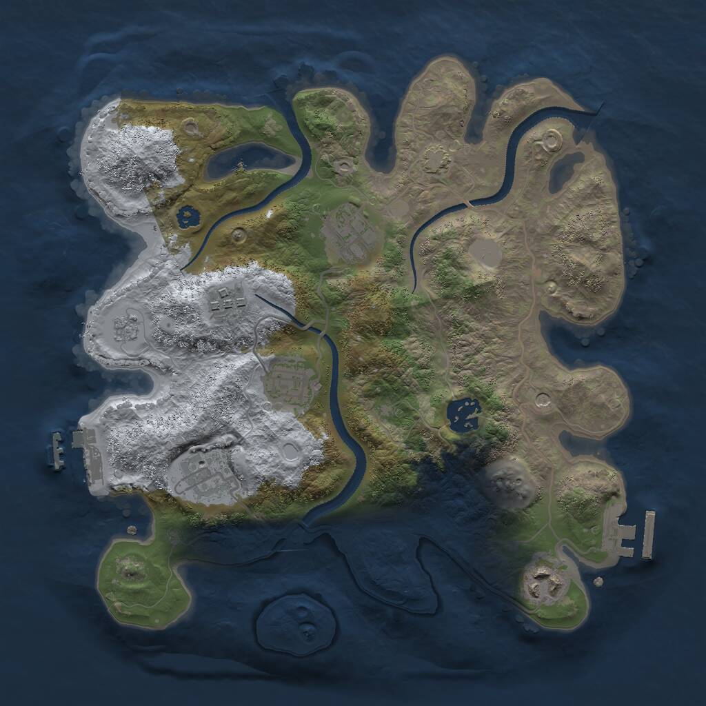 Rust Map: Procedural Map, Size: 3000, Seed: 149349270, 12 Monuments