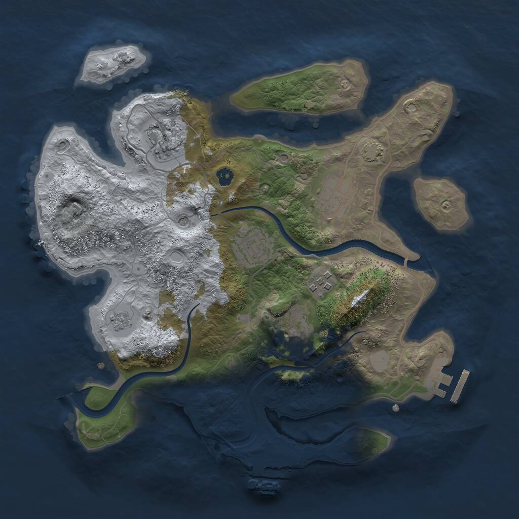 Rust Map: Procedural Map, Size: 3000, Seed: 536993668, 11 Monuments