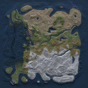 Thumbnail Rust Map: Procedural Map, Size: 4500, Seed: 14025759, 17 Monuments