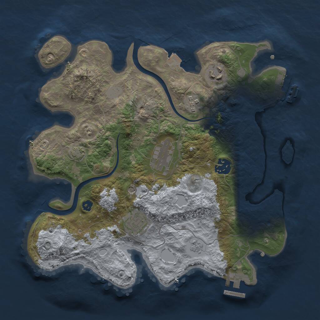 Rust Map: Procedural Map, Size: 3000, Seed: 9817473, 11 Monuments