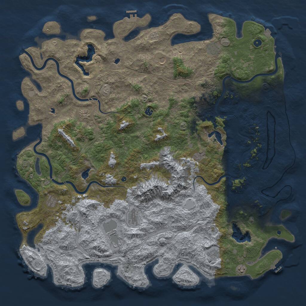 Rust Map: Procedural Map, Size: 6000, Seed: 1604530912, 17 Monuments