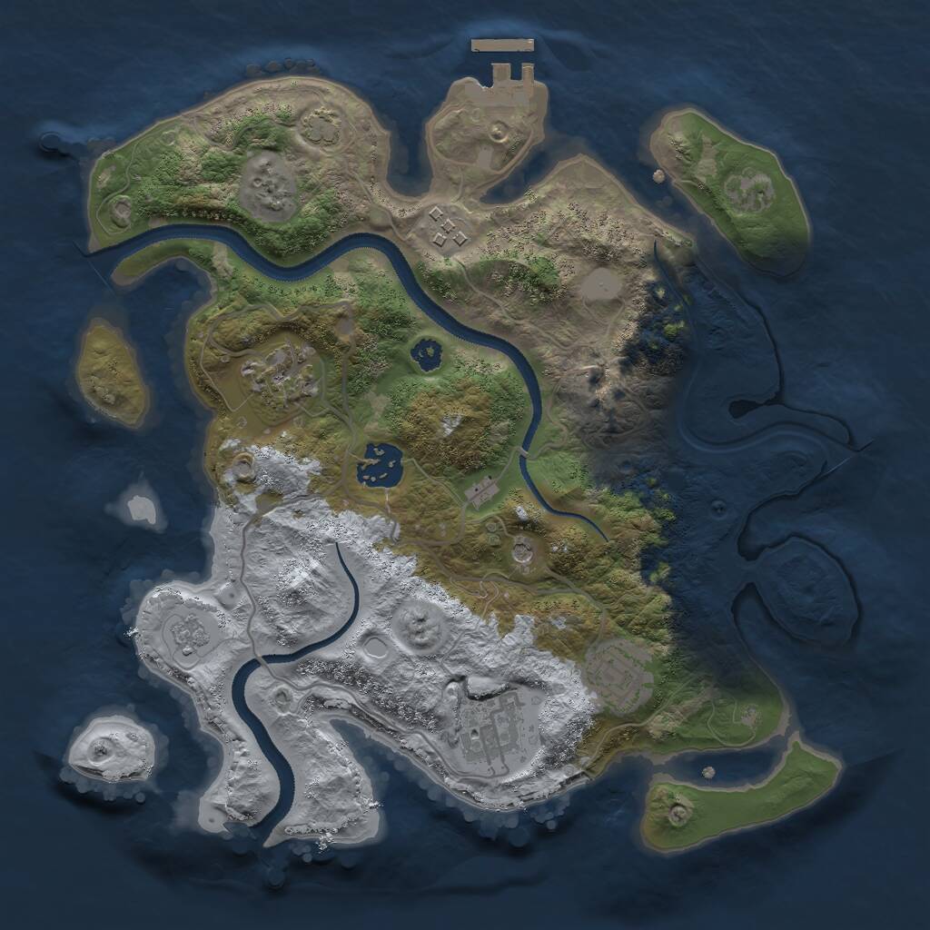 Rust Map: Procedural Map, Size: 3000, Seed: 566062063, 10 Monuments