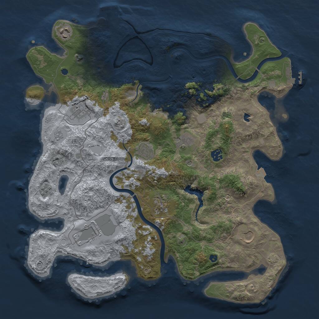 Rust Map: Procedural Map, Size: 4000, Seed: 24558800, 15 Monuments