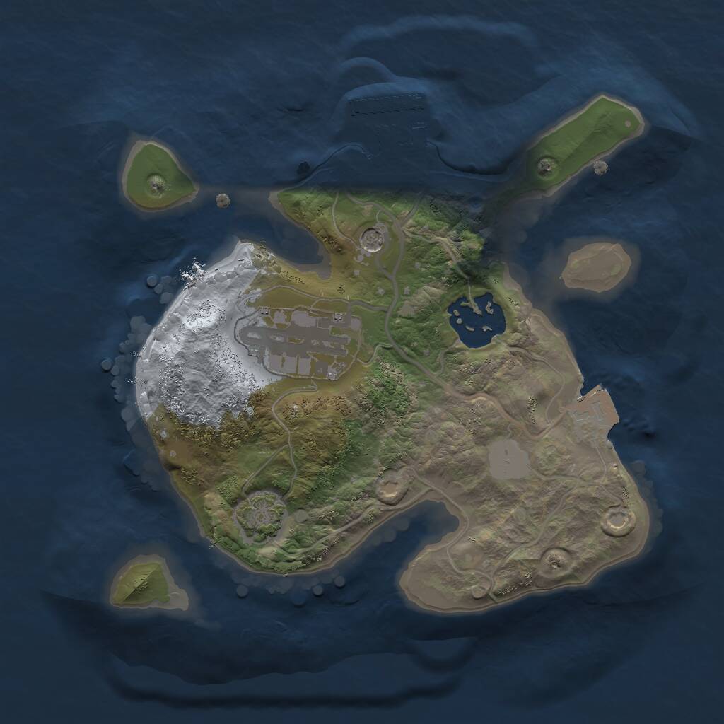 Rust Map: Procedural Map, Size: 2000, Seed: 935045948, 6 Monuments