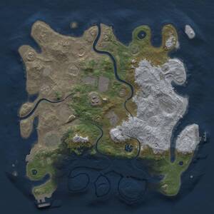 Thumbnail Rust Map: Procedural Map, Size: 3800, Seed: 959912079, 15 Monuments