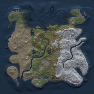 Thumbnail Rust Map: Procedural Map, Size: 3500, Seed: 1647828828, 14 Monuments