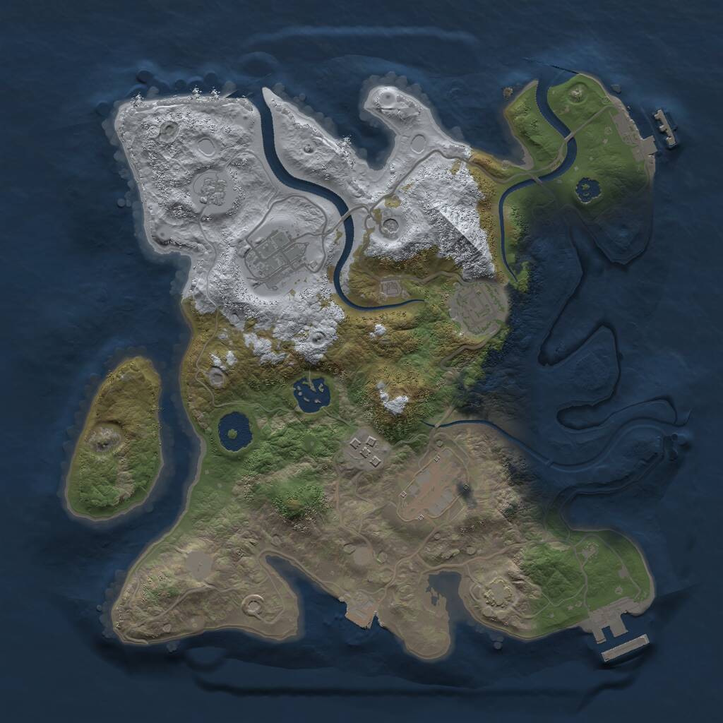 Rust Map: Procedural Map, Size: 3000, Seed: 21556, 11 Monuments