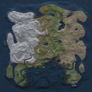 Thumbnail Rust Map: Procedural Map, Size: 4000, Seed: 54545454, 16 Monuments