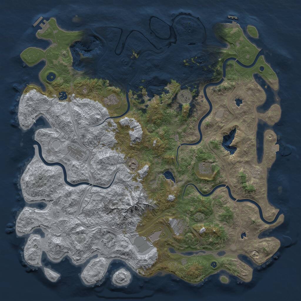 Rust Map: Procedural Map, Size: 5000, Seed: 302654083, 16 Monuments