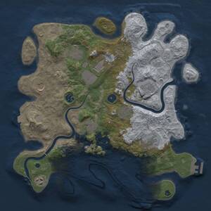 Thumbnail Rust Map: Procedural Map, Size: 3750, Seed: 1235973524, 17 Monuments
