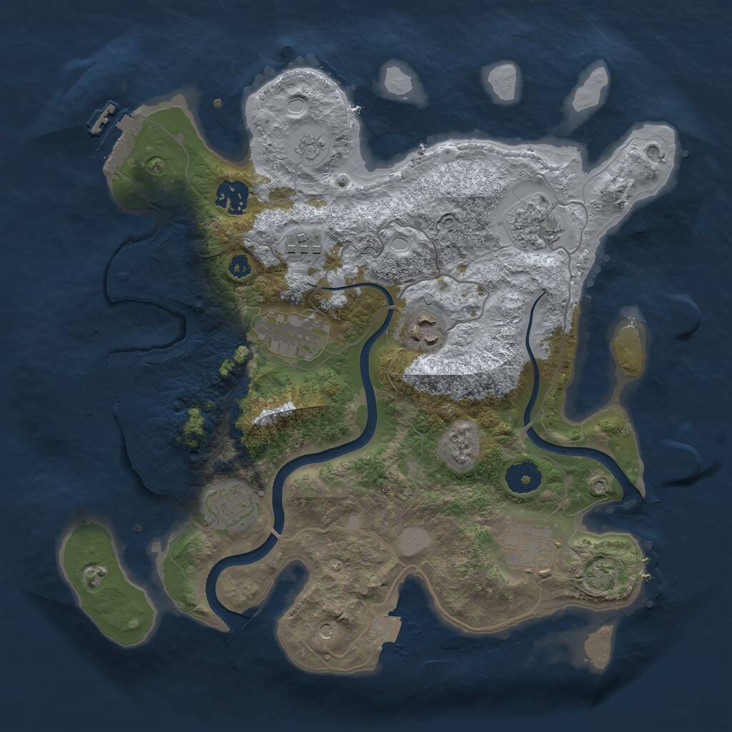 Rust Map: Procedural Map, Size: 3250, Seed: 1380688733, 13 Monuments