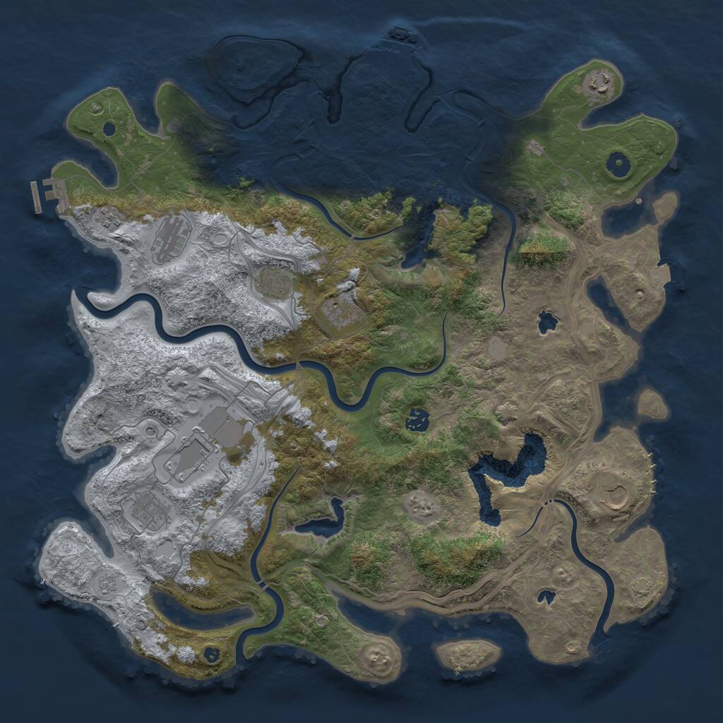 Rust Map: Procedural Map, Size: 4500, Seed: 8465252, 15 Monuments