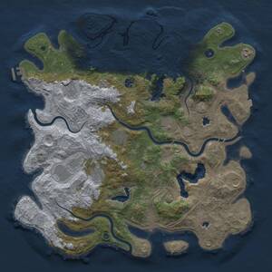 Thumbnail Rust Map: Procedural Map, Size: 4500, Seed: 8465252, 16 Monuments