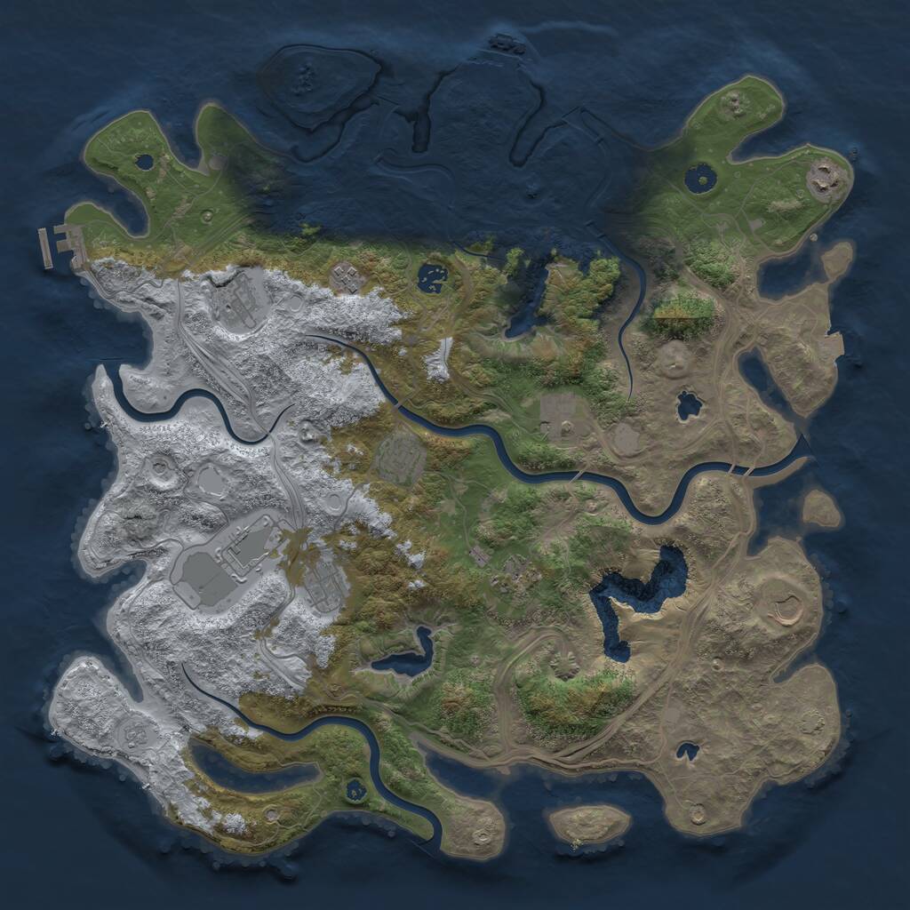 Rust Map: Procedural Map, Size: 4500, Seed: 8465252, 16 Monuments