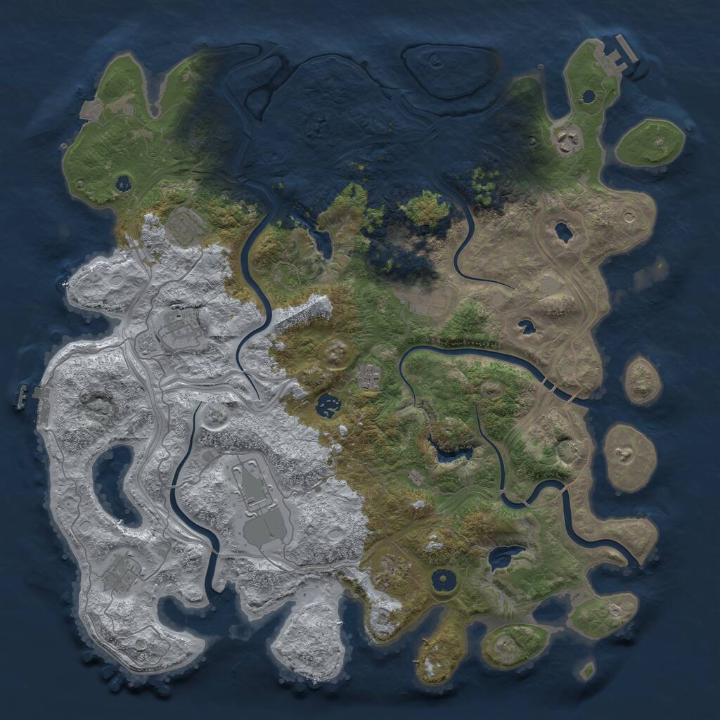 Rust Map: Procedural Map, Size: 4500, Seed: 2083679676, 15 Monuments