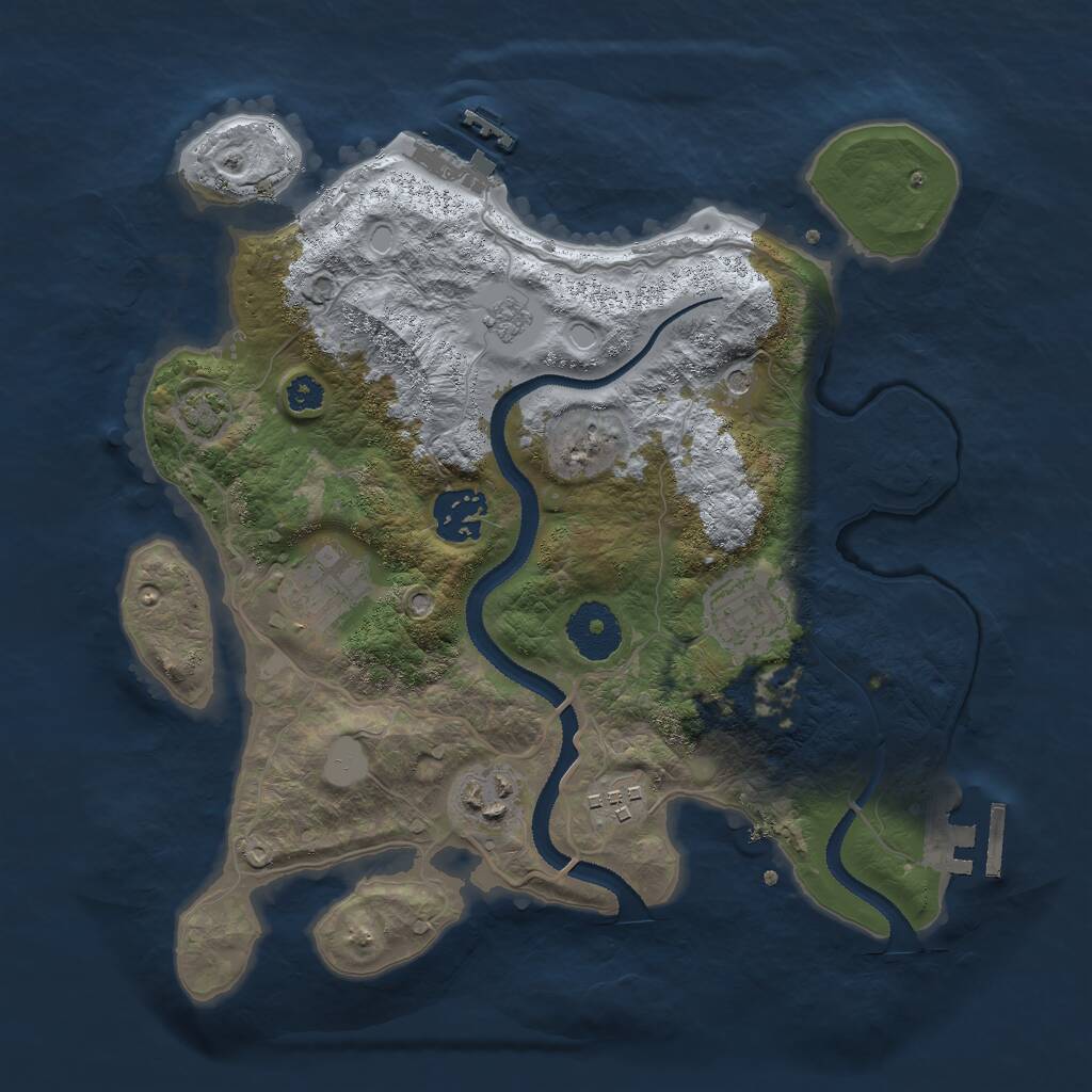 Rust Map: Procedural Map, Size: 3000, Seed: 217563, 11 Monuments