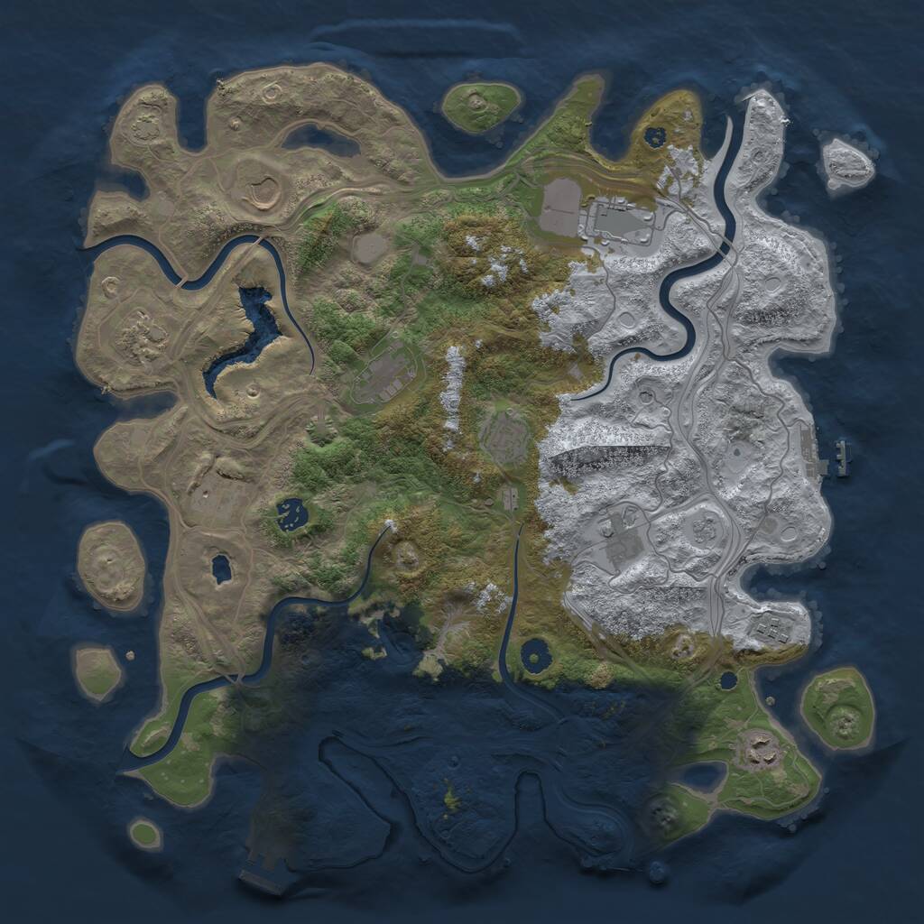 Rust Map: Procedural Map, Size: 4250, Seed: 24657122, 16 Monuments