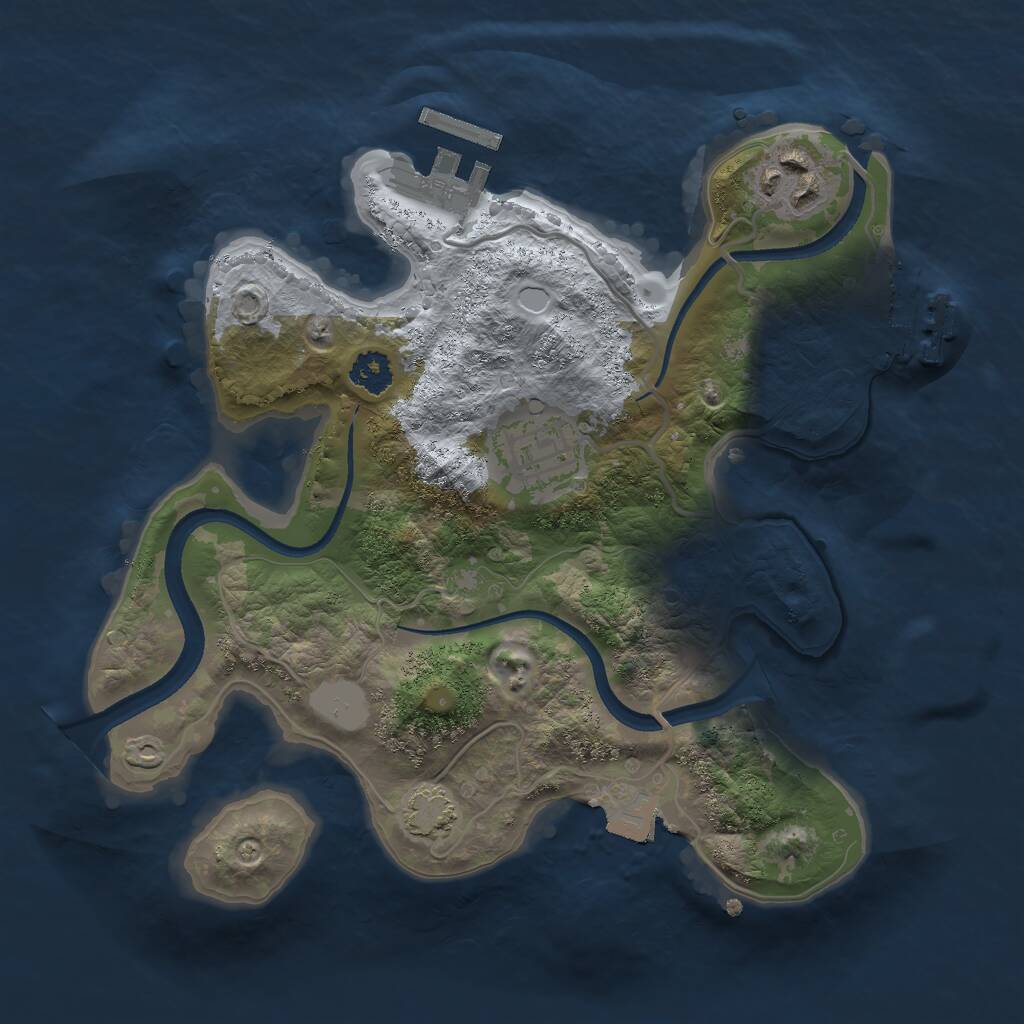 Rust Map: Procedural Map, Size: 2450, Seed: 59912398, 6 Monuments