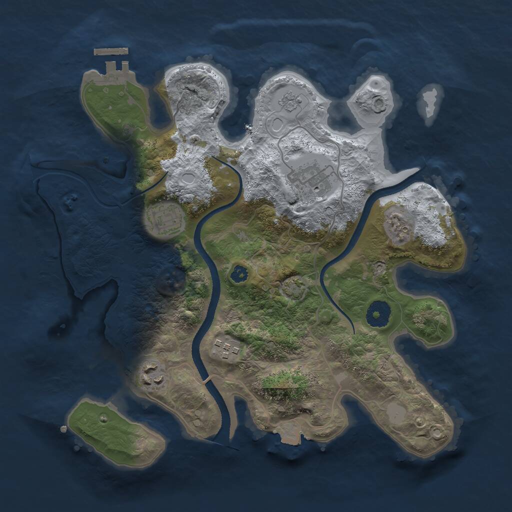 Rust Map: Procedural Map, Size: 3000, Seed: 298236196, 8 Monuments