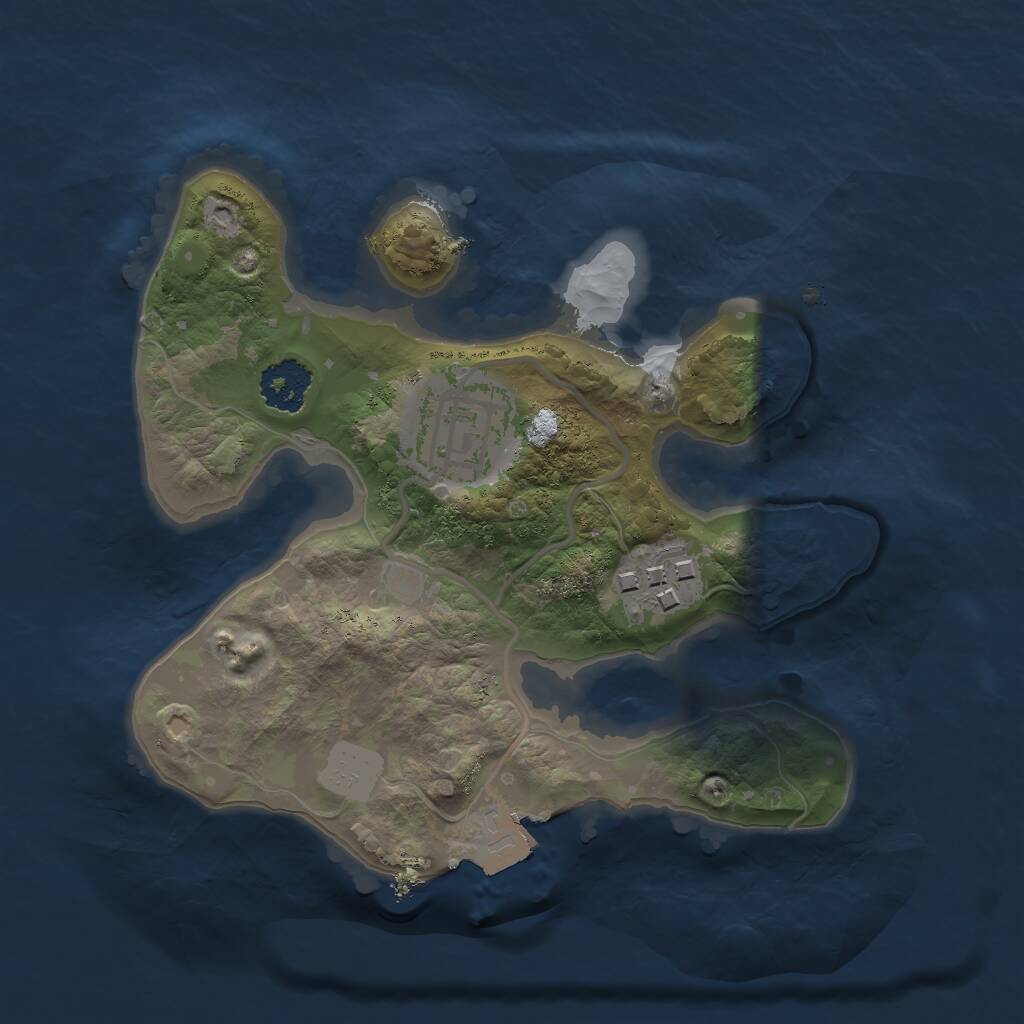 Rust Map: Procedural Map, Size: 2000, Seed: 243231, 3 Monuments