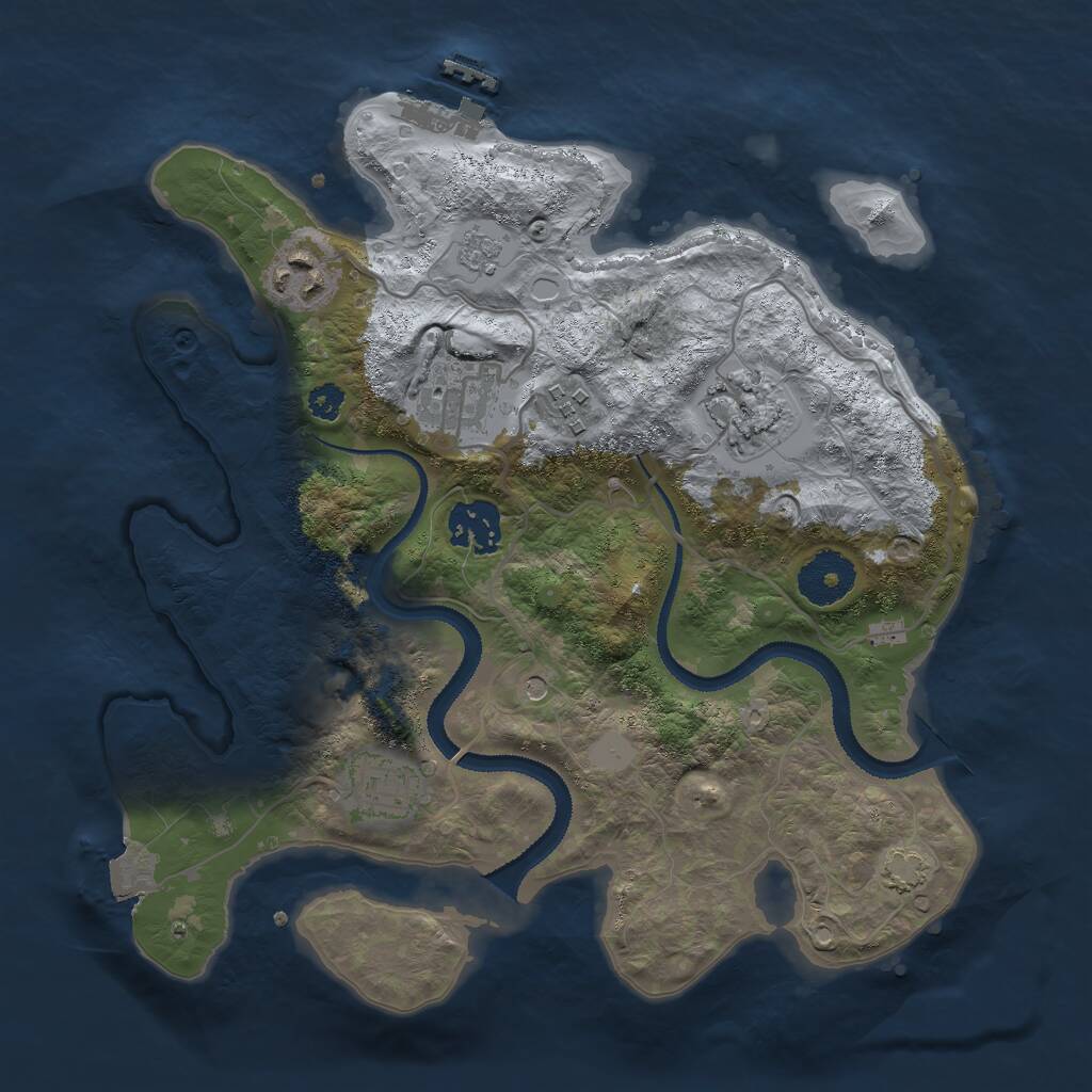 Rust Map: Procedural Map, Size: 3000, Seed: 522728, 11 Monuments