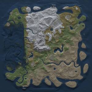Thumbnail Rust Map: Procedural Map, Size: 5000, Seed: 34031, 17 Monuments