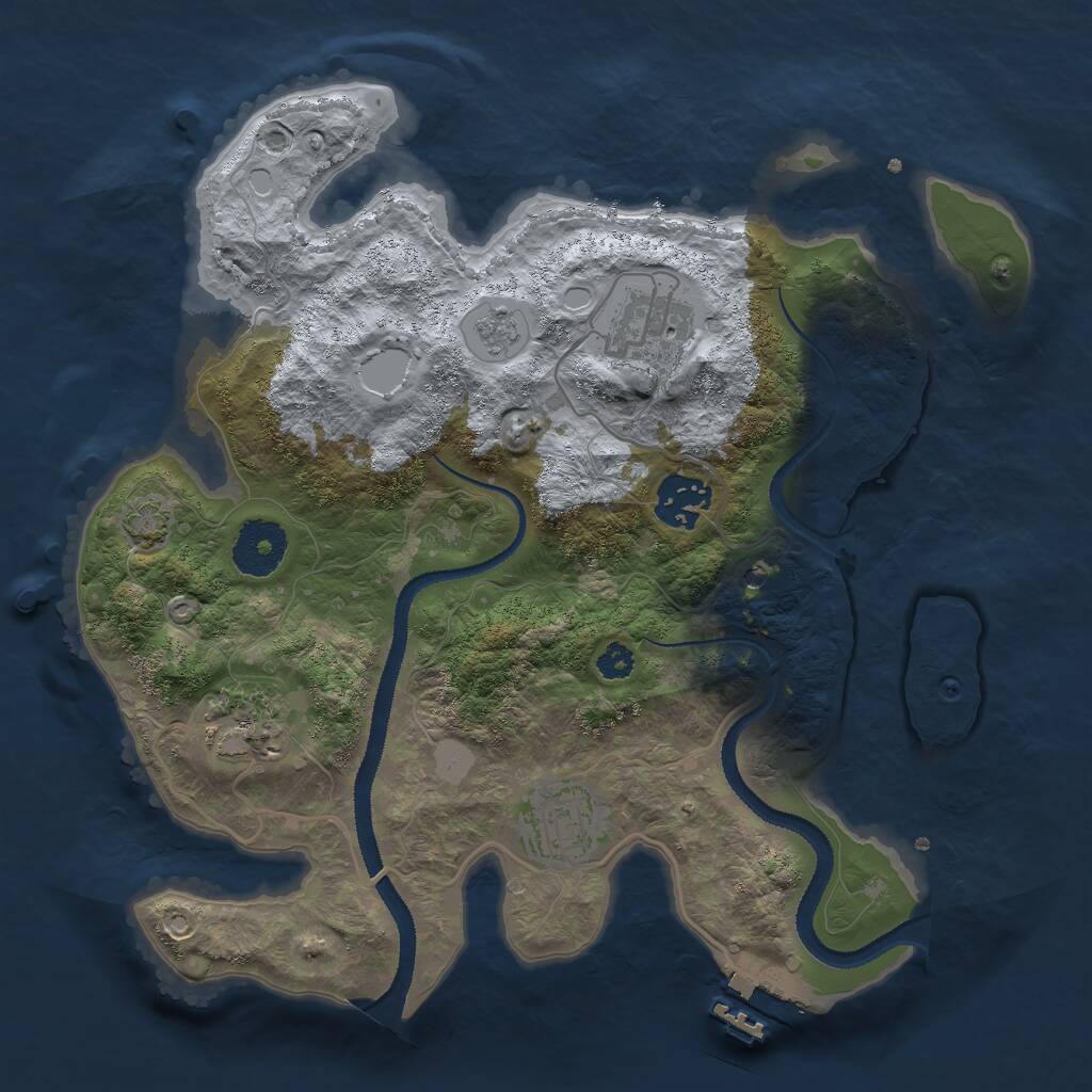 Rust Map: Procedural Map, Size: 3000, Seed: 30072, 9 Monuments
