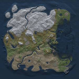 Thumbnail Rust Map: Procedural Map, Size: 4500, Seed: 1757289728, 17 Monuments