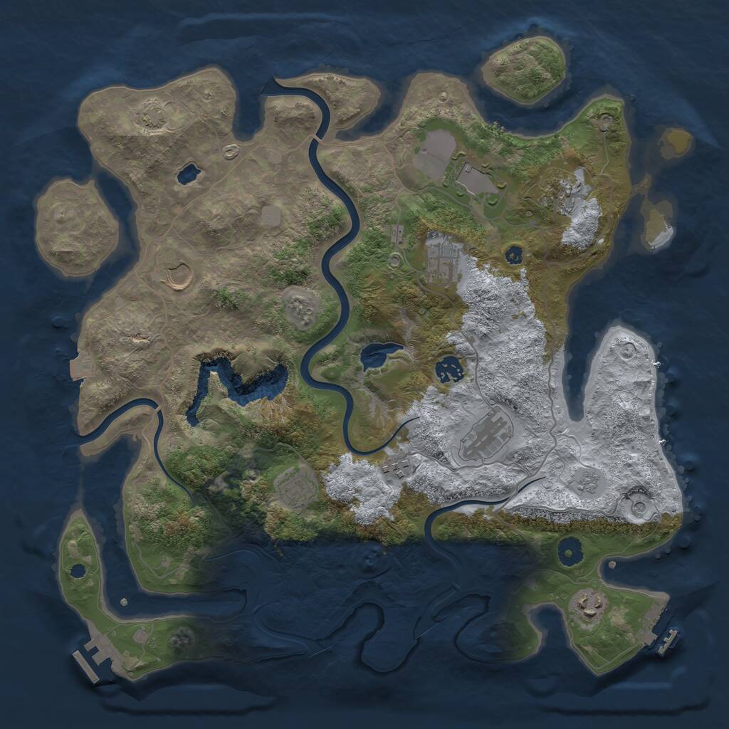 Rust Map: Procedural Map, Size: 4000, Seed: 591754327, 15 Monuments