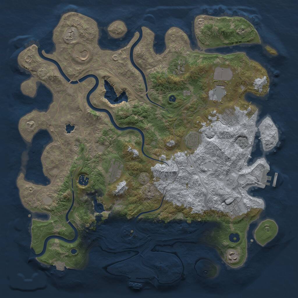 Rust Map: Procedural Map, Size: 4250, Seed: 472282974, 16 Monuments