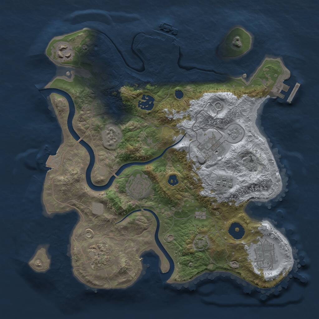 Rust Map: Procedural Map, Size: 3000, Seed: 25196, 13 Monuments