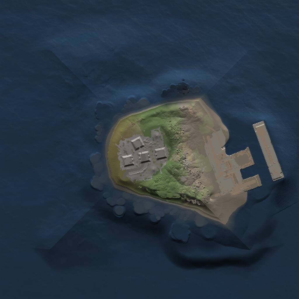 Rust Map: Procedural Map, Size: 1000, Seed: 706951740, 3 Monuments