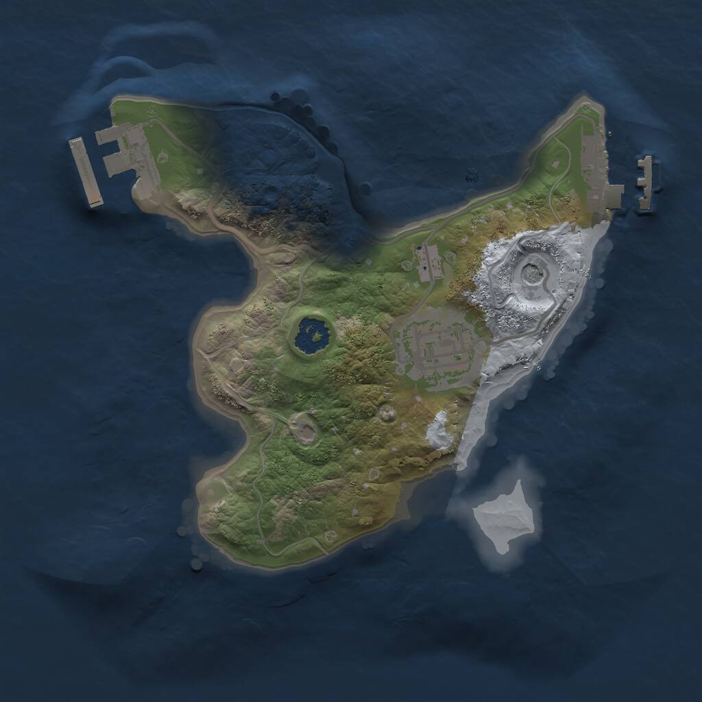 Rust Map: Procedural Map, Size: 2000, Seed: 1895082756, 5 Monuments