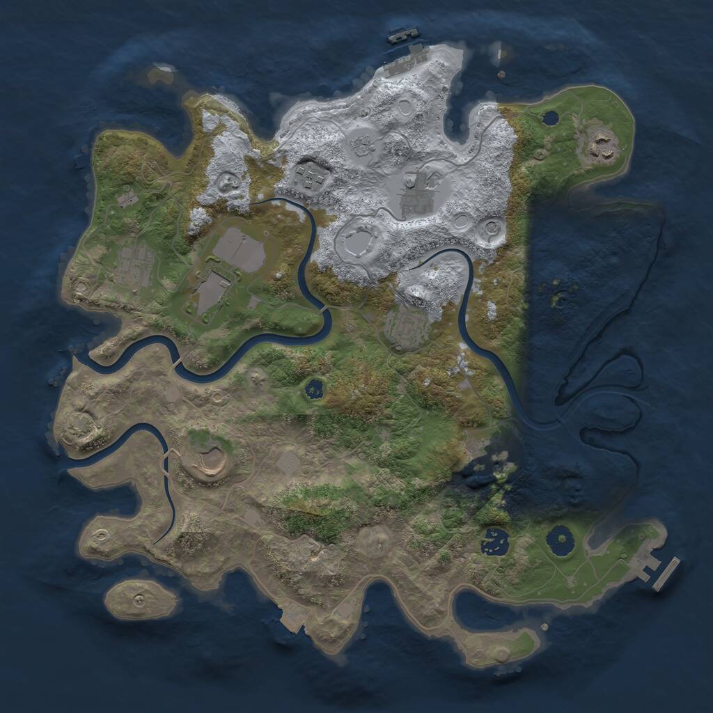 Rust Map: Procedural Map, Size: 3750, Seed: 39719662, 15 Monuments