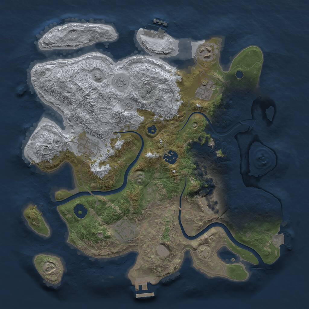 Rust Map: Procedural Map, Size: 3400, Seed: 1918118511, 13 Monuments