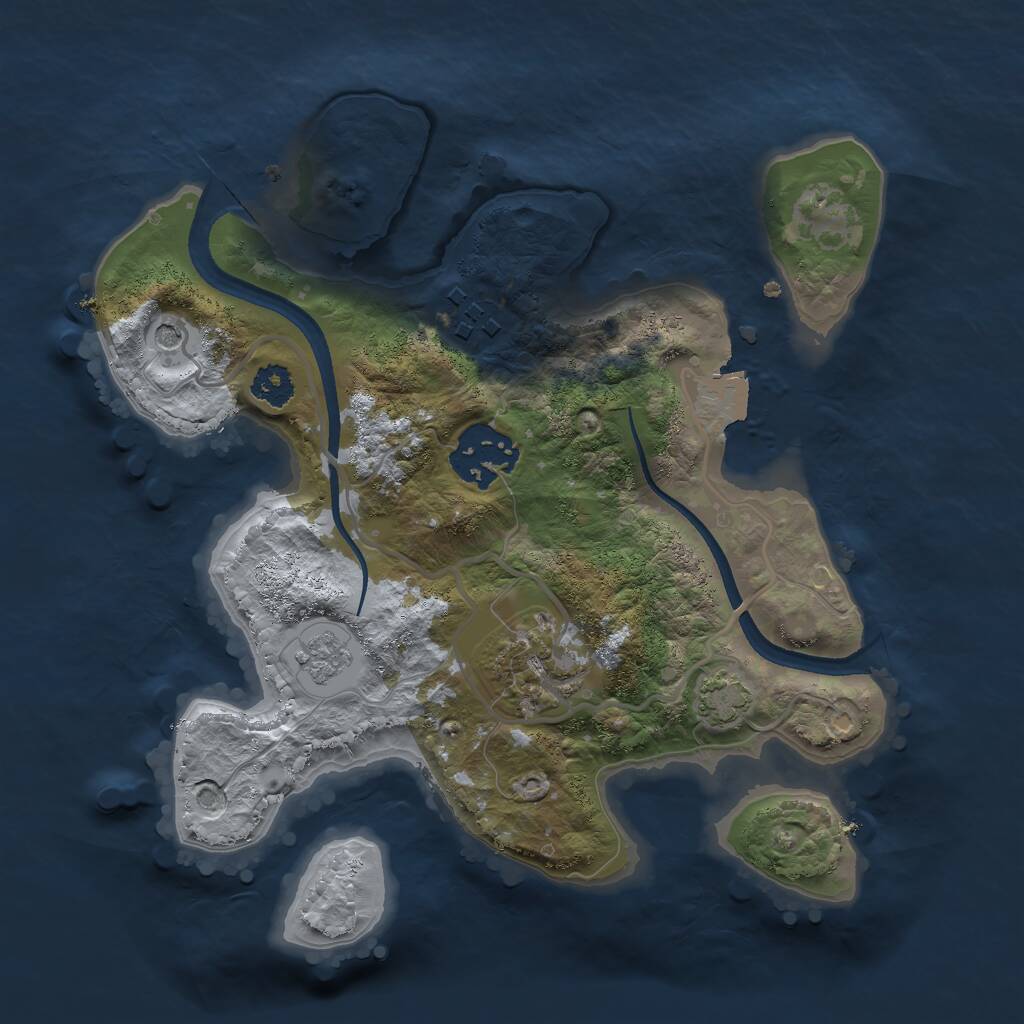 Rust Map: Procedural Map, Size: 2450, Seed: 1714577776, 7 Monuments