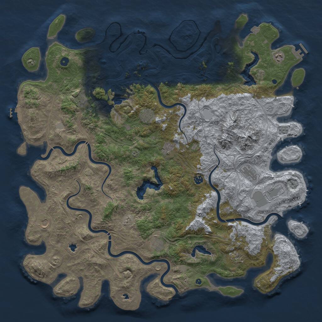 Rust Map: Procedural Map, Size: 5500, Seed: 420, 17 Monuments