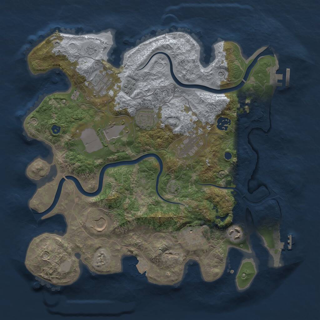 Rust Map: Procedural Map, Size: 3500, Seed: 21673, 15 Monuments