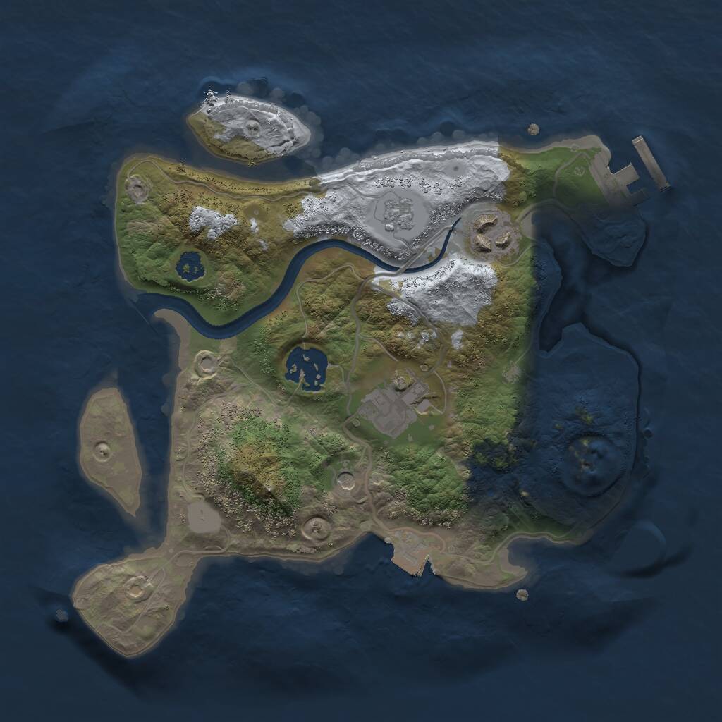 Rust Map: Procedural Map, Size: 2500, Seed: 89482494, 7 Monuments