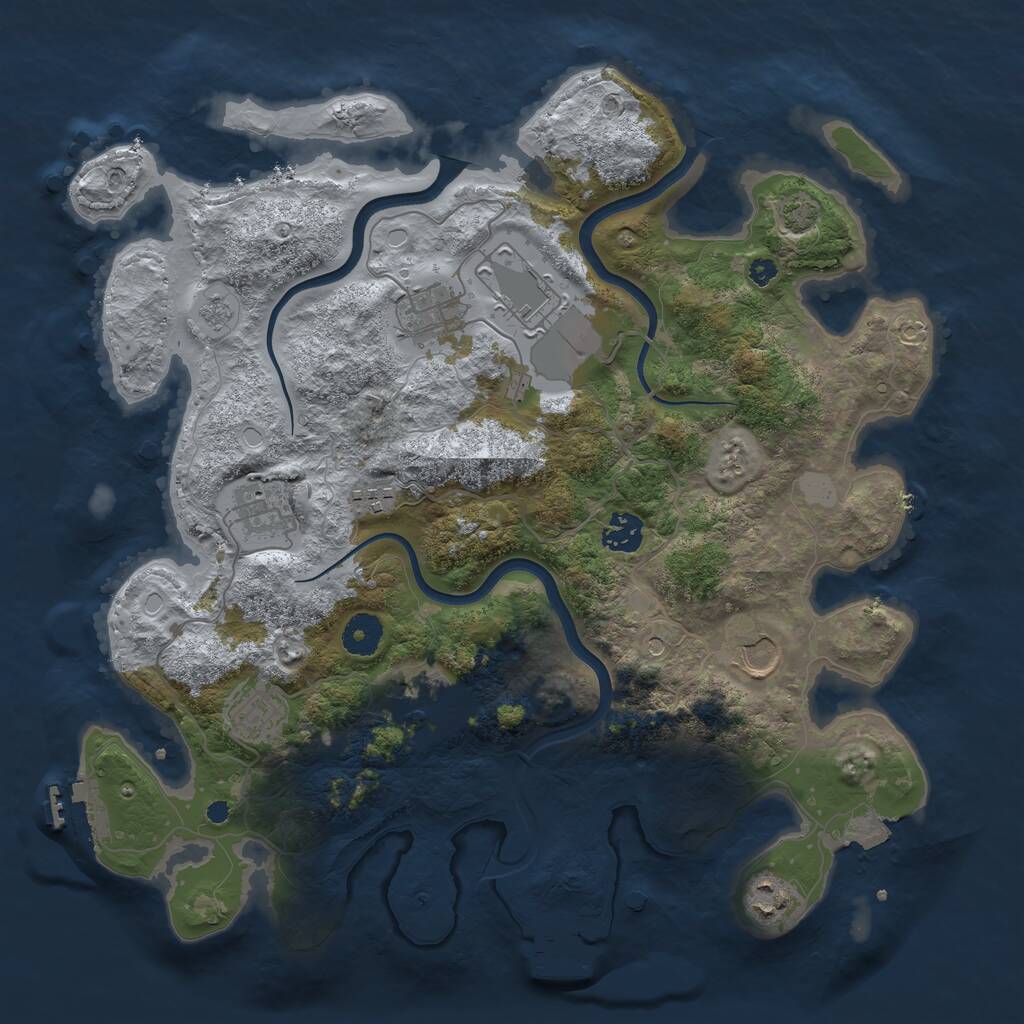Rust Map: Procedural Map, Size: 3750, Seed: 187260953, 15 Monuments