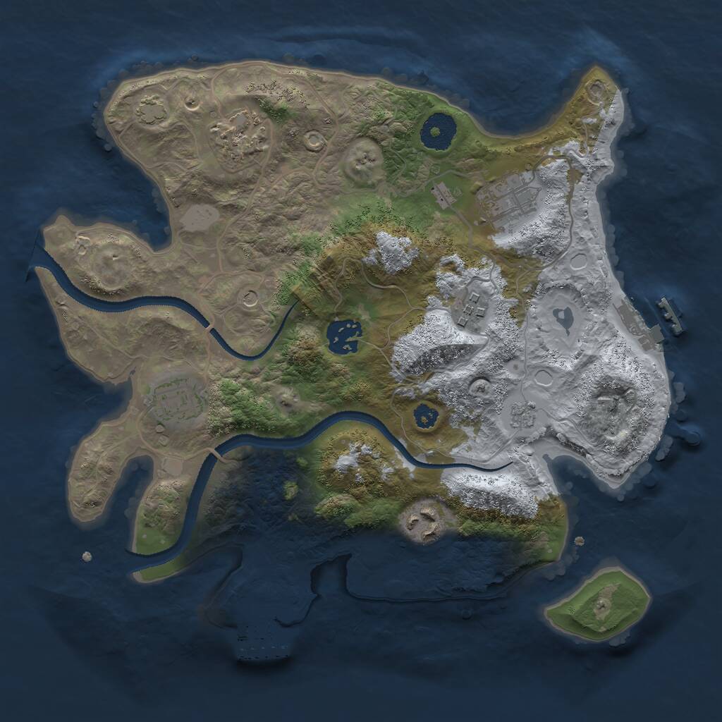 Rust Map: Procedural Map, Size: 3000, Seed: 431293988, 12 Monuments