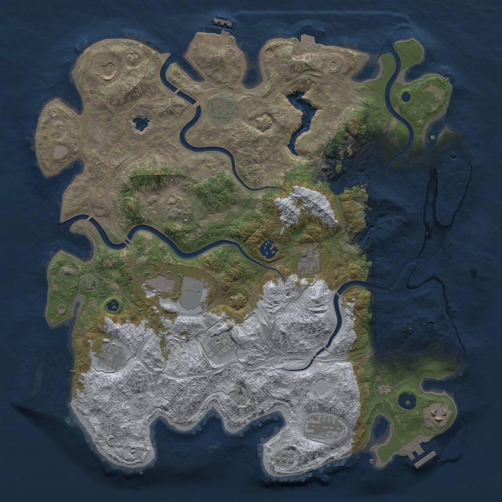 Rust Map: Procedural Map, Size: 4250, Seed: 408261837, 17 Monuments