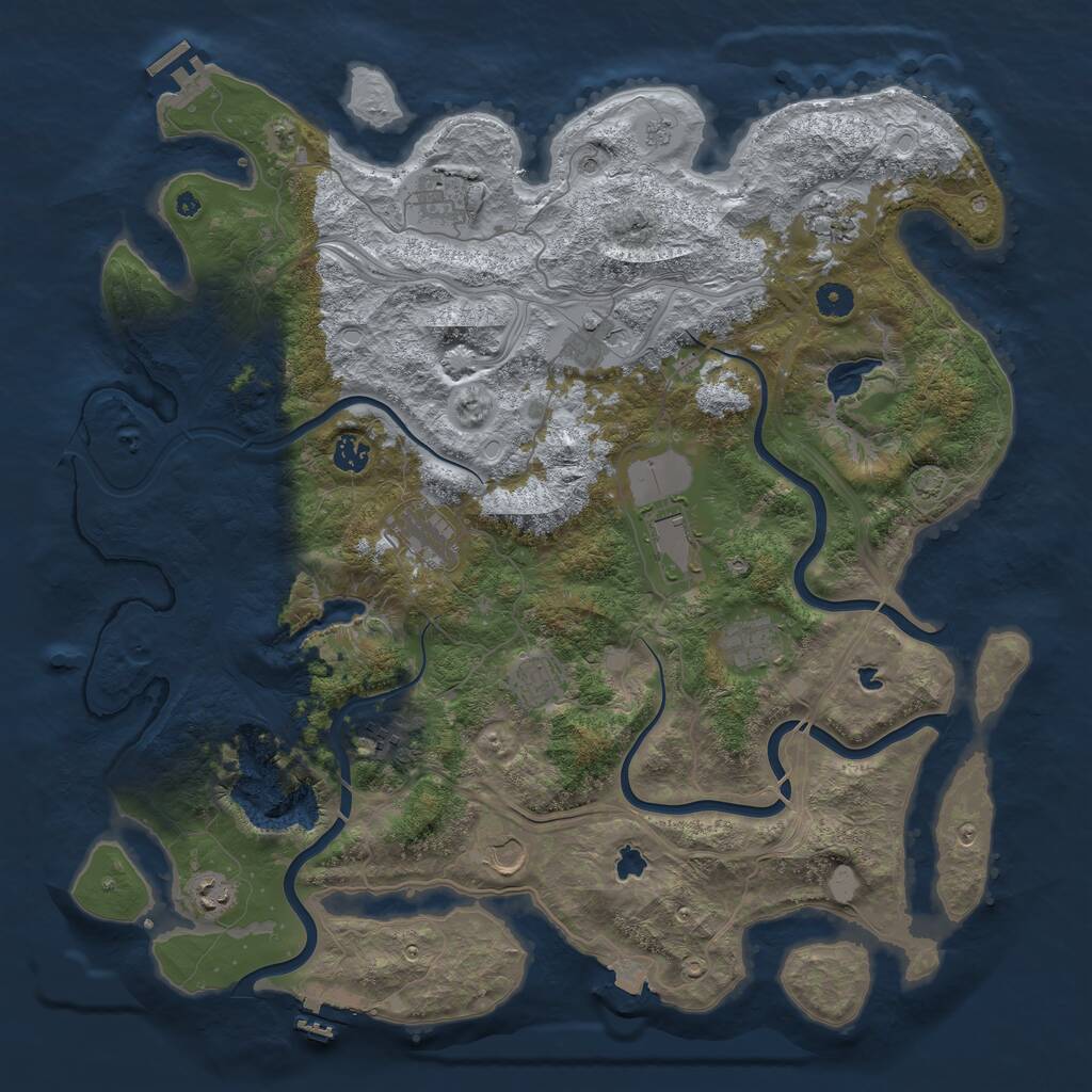 Rust Map: Procedural Map, Size: 4500, Seed: 325409295, 17 Monuments