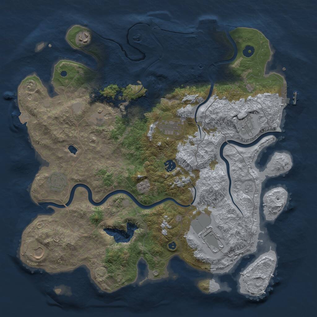 Rust Map: Procedural Map, Size: 4096, Seed: 953, 15 Monuments