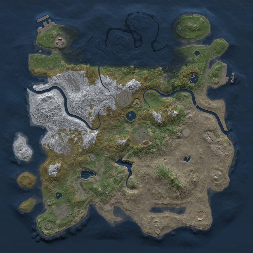 Rust Map: Procedural Map, Size: 4000, Seed: 568045767, 14 Monuments