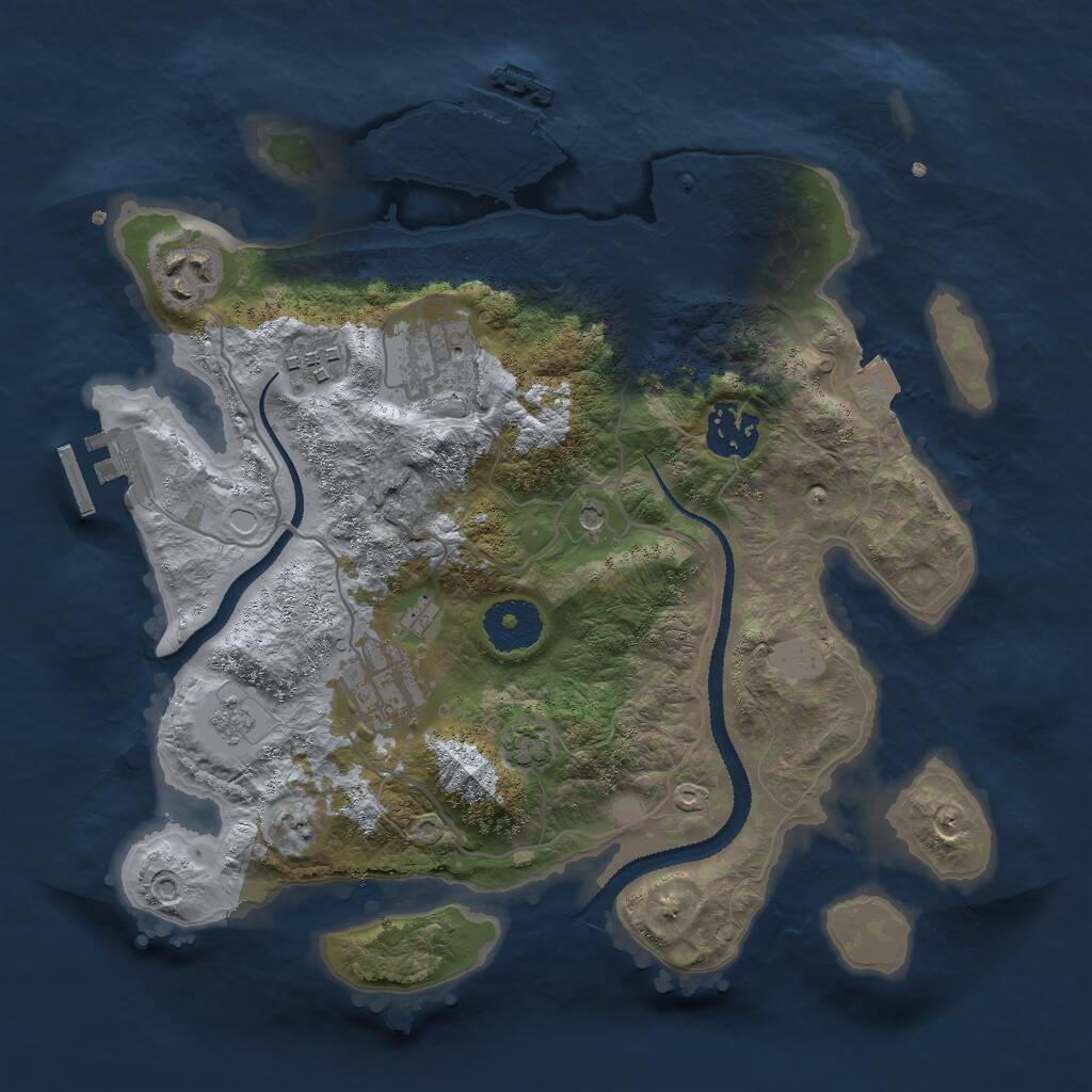 Rust Map: Procedural Map, Size: 3000, Seed: 1928111121, 11 Monuments