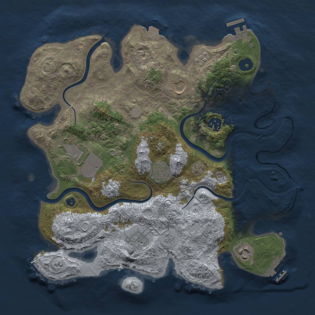 Rust Map: Procedural Map, Size: 3500, Seed: 67474539, 13 Monuments